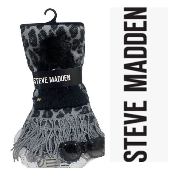 𝅺steve Madden Beanie & Shawl - Picture 1 of 5